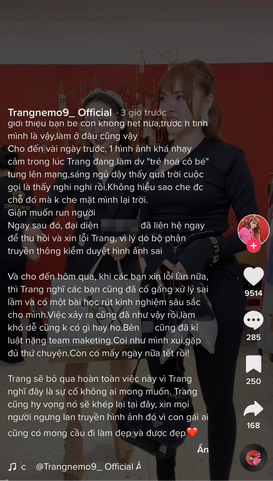 Đang livestream, Trang Nemo được đại diện Spa đến xin lỗi vì làm lộ ảnh dọn cỏ, nhưng kịch bản giống với vụ chị Khanh đến 99%