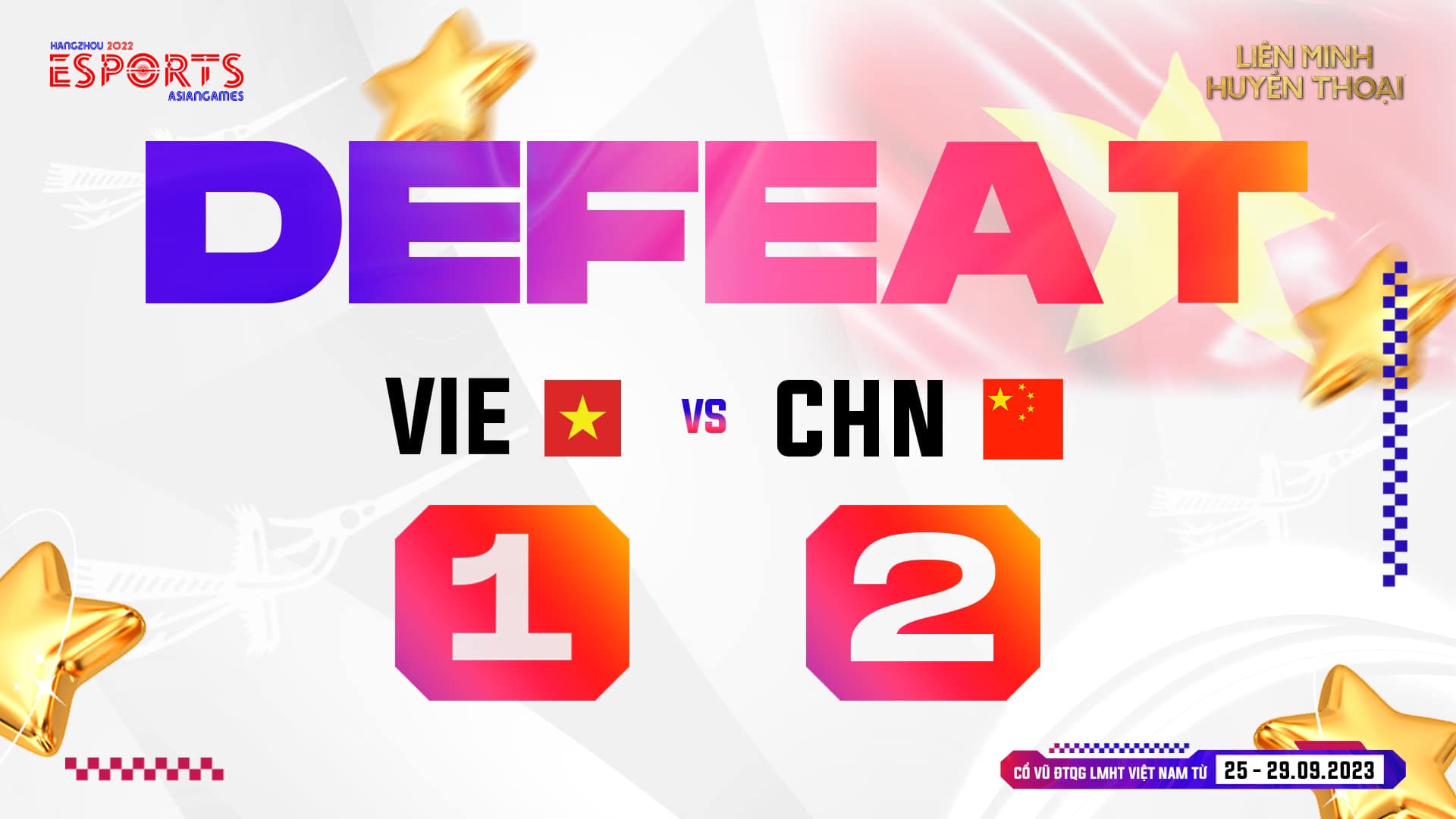 ĐTQG Việt Nam nhận trận thua đáng tiếc trước đội tuyển Trung Quốc ở trận tranh HCĐ ASIAD 19
