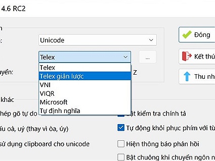 Phiên bản mới UNIKEY 4.6 RC2 thêm kiểu gõ "TELEX giản lược", không còn lỗi gõ "W" thành "Ư"