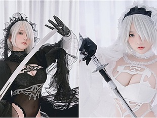 2B Nier: Automata hóa thân thành cô dâu gợi cảm trong bộ cosplay mới