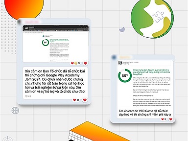 Học viên hào hứng chia sẻ sau khi hoàn thành Google Play Academy Study Jam