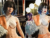 Nữ cosplayer xinh đẹp khoe sức mạnh và sự quyến rũ trong trang phục Inosuke từ Demon Slayer