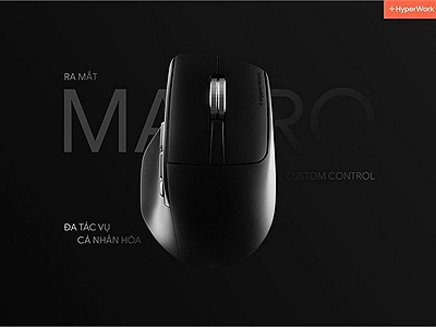 HyperWork Macro - Chuột không dây đầu tiên có màn hình OLED, pin 2 tháng và macro “chơi được” cả việc lẫn game