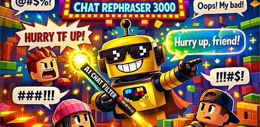 Roblox sử dụng AI sửa lời thô tục trong chat thành câu nói lịch sự theo thời gian thực