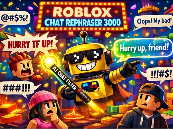 Roblox sử dụng AI sửa lời thô tục trong chat thành câu nói lịch sự theo thời gian thực