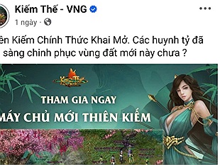Kiếm Thế ra mắt máy chủ mới Thiên Kiếm, tung loạt quà tặng game thủ