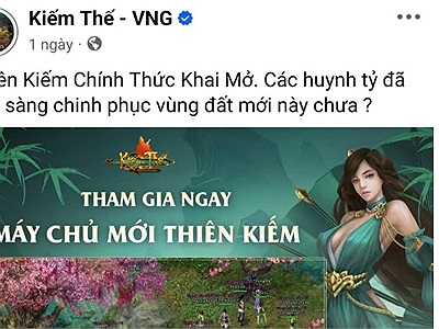 Kiếm Thế ra mắt máy chủ mới Thiên Kiếm, tung loạt quà tặng game thủ