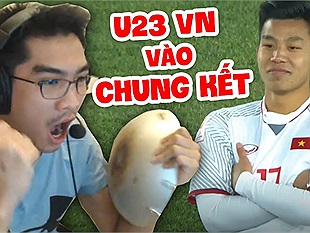 PewPew khóc khi khi xem U23 Việt Nam đánh bại U23 Qatar tiến vào Chung kết