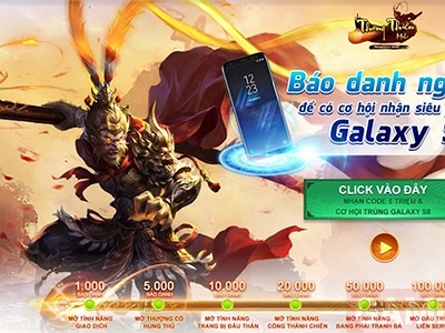 Thông Thiên Mobi ra mắt landing tặng điện thoại Galaxy S8 cho game thủ máy mắn