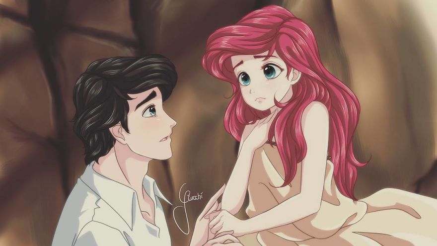 Nếu trở thành anime, các công chúa và hoàng tử Disney trong sẽ đáng yêu thế này