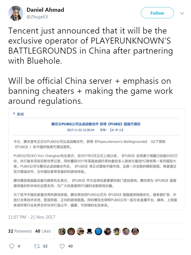PUBG: Game thủ thế giới mừng thầm khi Tencent nắm quyền phát hành game PUBG tại Trung Quốc