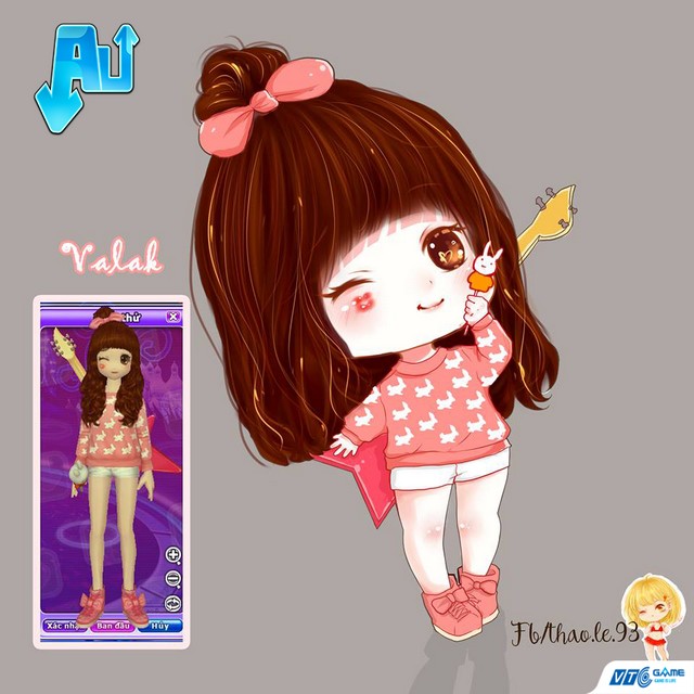 Hàng ngày Thảo vẫn hay mix đồ cho nhân vật, để lấy cảm hứng vẽ nên những bức tranh Chibi dễ thương như vậy