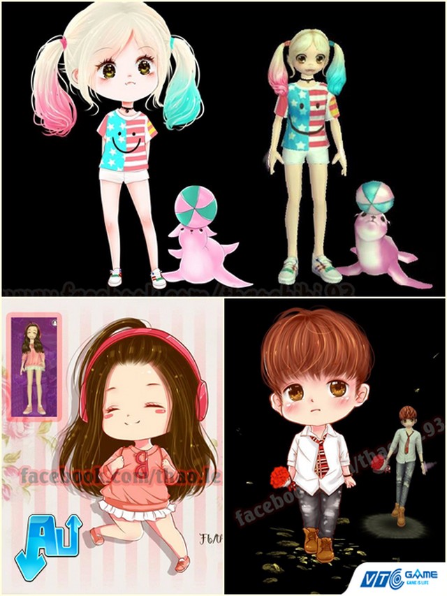 Hàng ngày Thảo vẫn hay mix đồ cho nhân vật, để lấy cảm hứng vẽ nên những bức tranh Chibi dễ thương như vậy