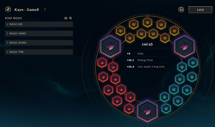 Bảng ngọc cho Kayn LMHT