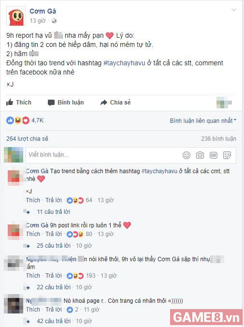 Cộng đồng game thủ đánh sập fanpage ngôn tình Hạ Vũ