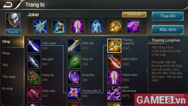 Lên đồ cho Joker sao cho chuẩn nhất? Đây là câu trả lời cho các game thủ chơi Liên Quân Mobile