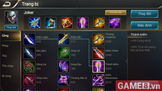 Lên đồ cho Joker sao cho chuẩn nhất? Đây là câu trả lời cho các game thủ chơi Liên Quân Mobile