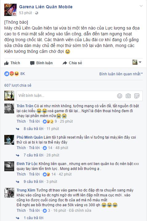 Liên Quân Mobile bị 