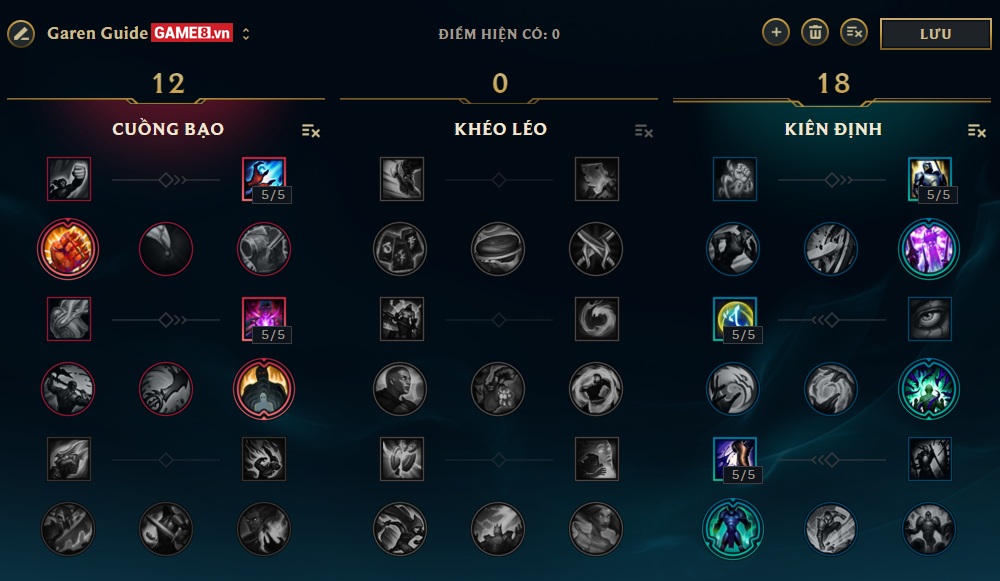 hướng dẫn chơi Garen đường trên mùa 7