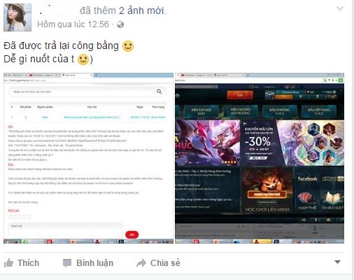 garena khóa tài khoản vô lý