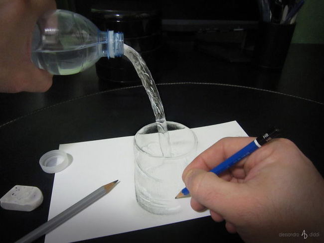 Loạt tranh vẽ 3D thật giả lẫn lộn dễ gây ảo giác mạnh cho người xem