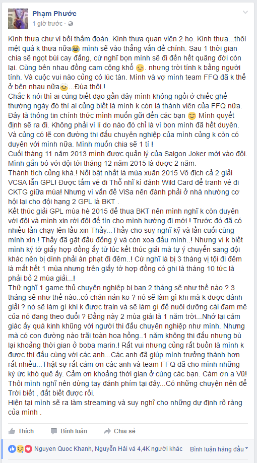 LMHT: Minas CHÍNH THỨC tạm biệt QTV và rời khỏi đội tuyển ROG Friends