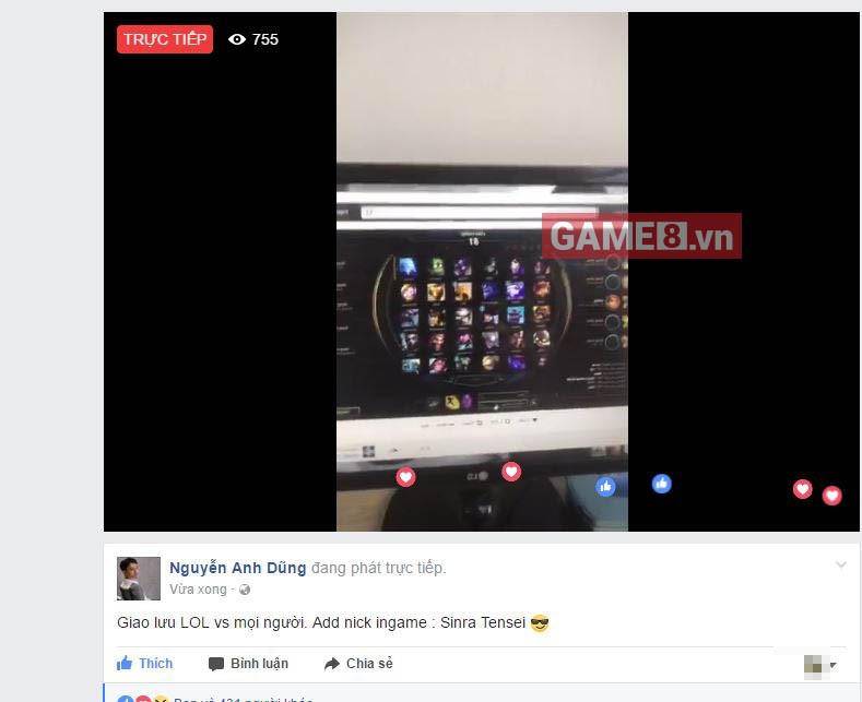 Lần đầu livestream LMHT, Ngôi sao 