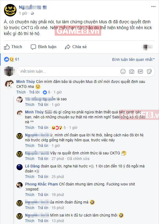 Bạn gái Optimus chia sẻ nguyên nhân bạn trai rời GAM chỉ mới được quyết định sau CKTG