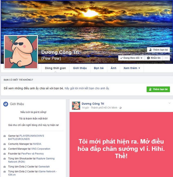 Sock: PewPew bị hack Facebook từ Van Khoa Hoang bỗng dưng trở thành Dương Công Trí