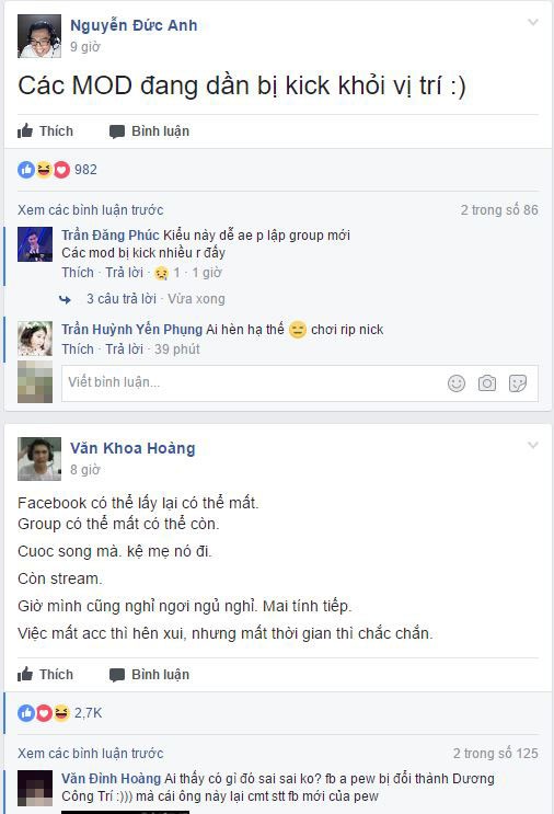 Sock: PewPew bị hack Facebook từ Van Khoa Hoang bỗng dưng trở thành Dương Công Trí