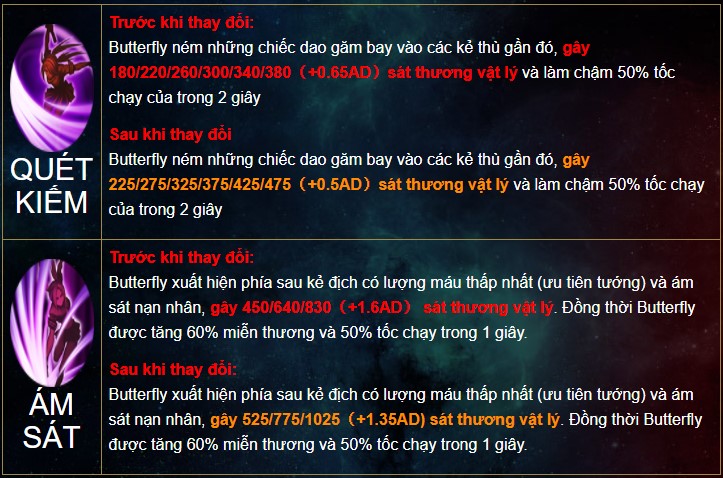 Liên Quân Mobile cập nhật, Butterfly trở lại và sự bá đạo hơn của Kriknak