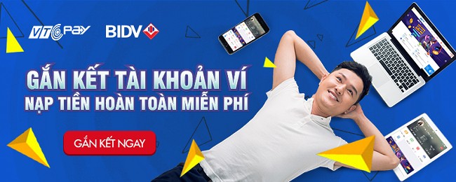 Chính sách Nạp tiền Ví VTC Pay miễn phí từ internet banking của BIDV sẽ được áp dụng từ nay tới hết tháng 9/2017